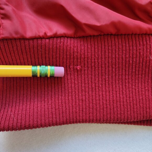 Vintage Eddie Bauer Red Down Quilted Pullover Jacket Canada Patch 80's Cabincore - Picture 10 of 12